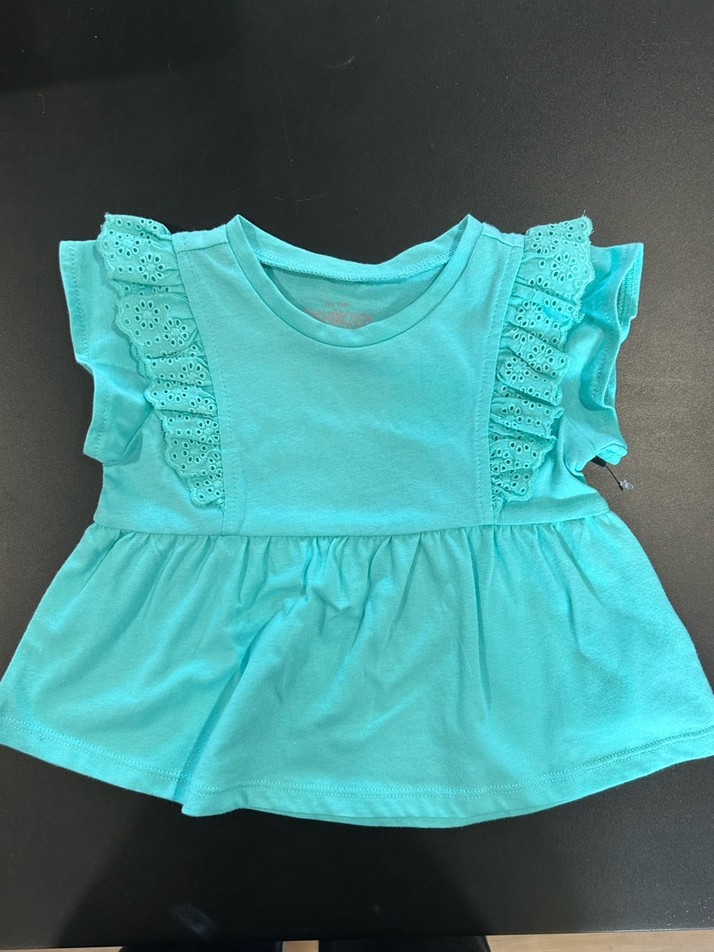 ✨NWOT✨Oshkosh Girls' Turquoise Ruffle Sleeve Peplum Top